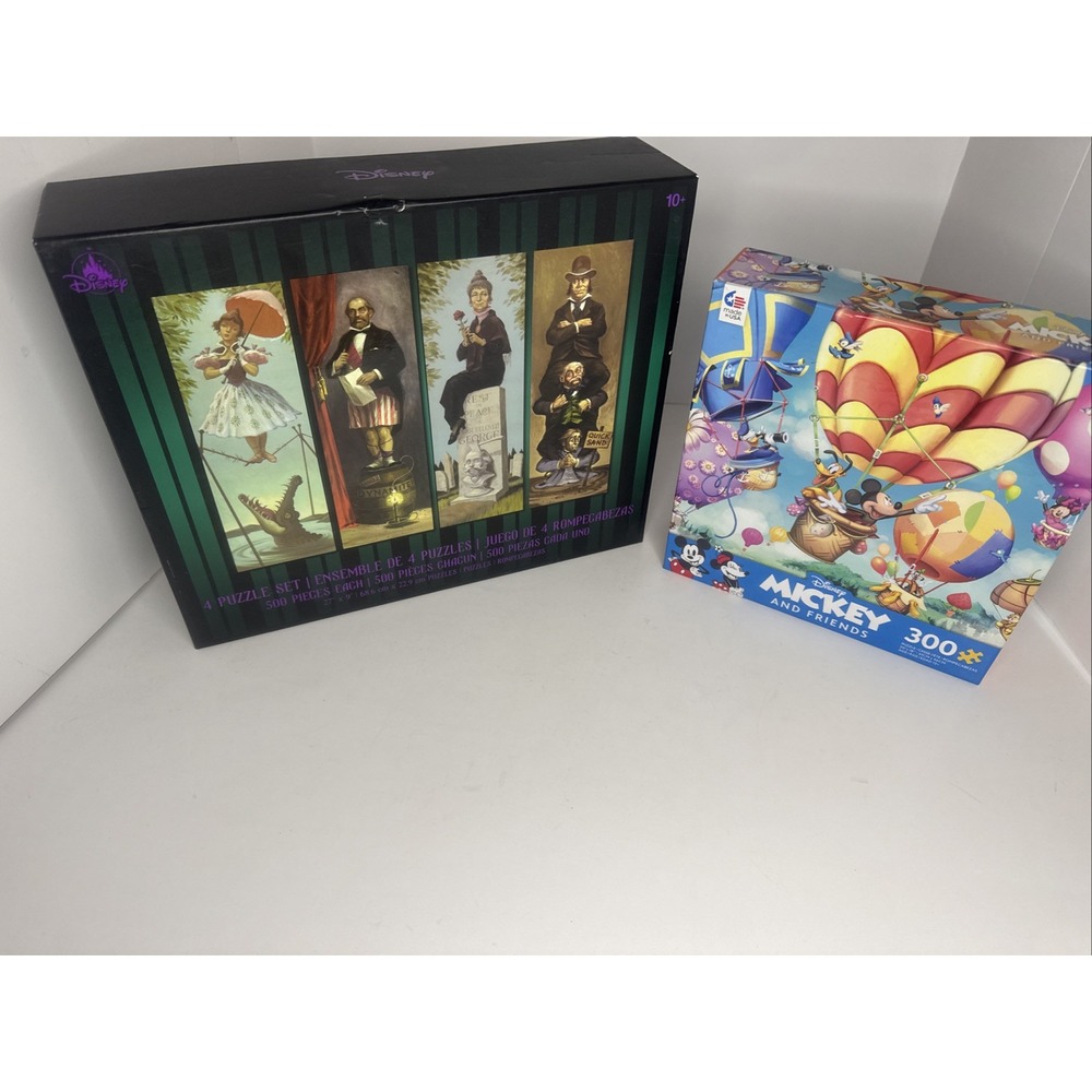 2 Disney Puzzles. 1) 4 Puzzle Set 2) Mickey And Friends